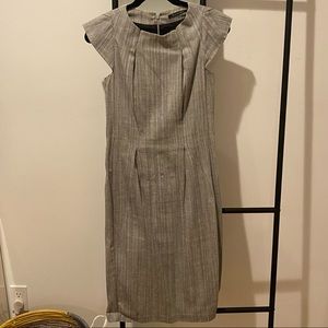 Black Halo herringbone fitted dress